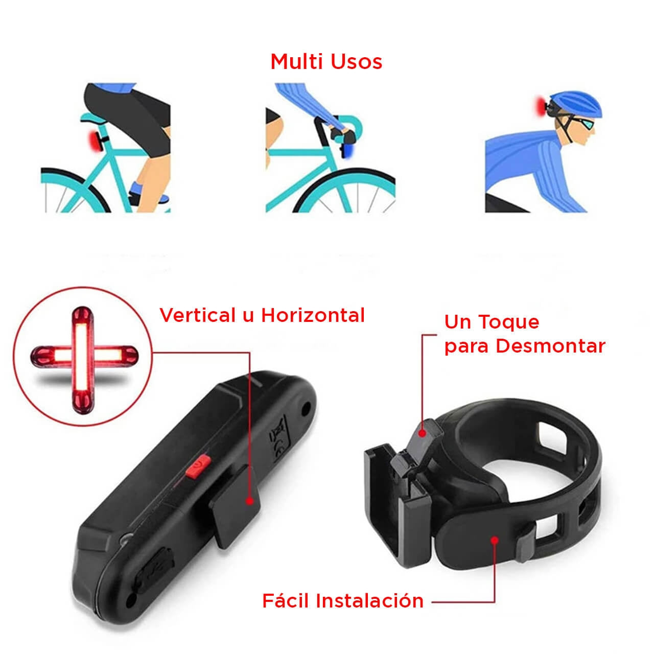Luz Recargable Para Bicicleta 5