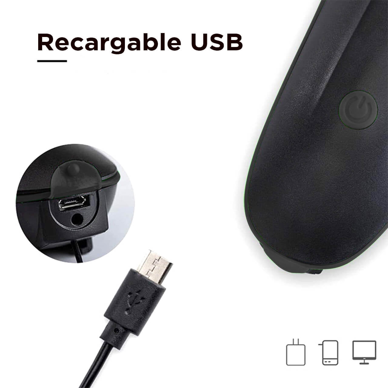 Luz Recargable para Bicicleta con Bocina