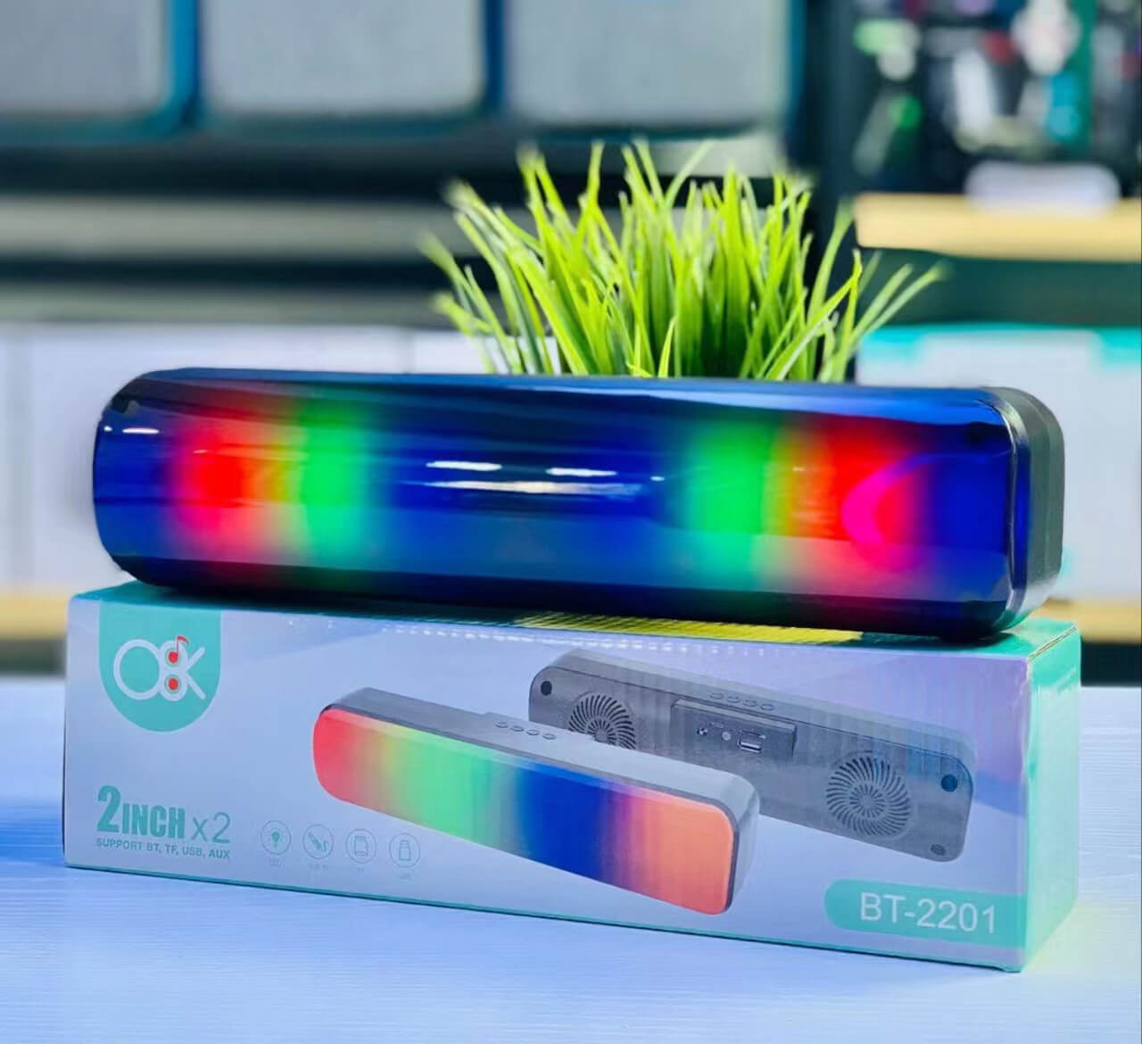 Parlante Bluetooth Luces Rectangular