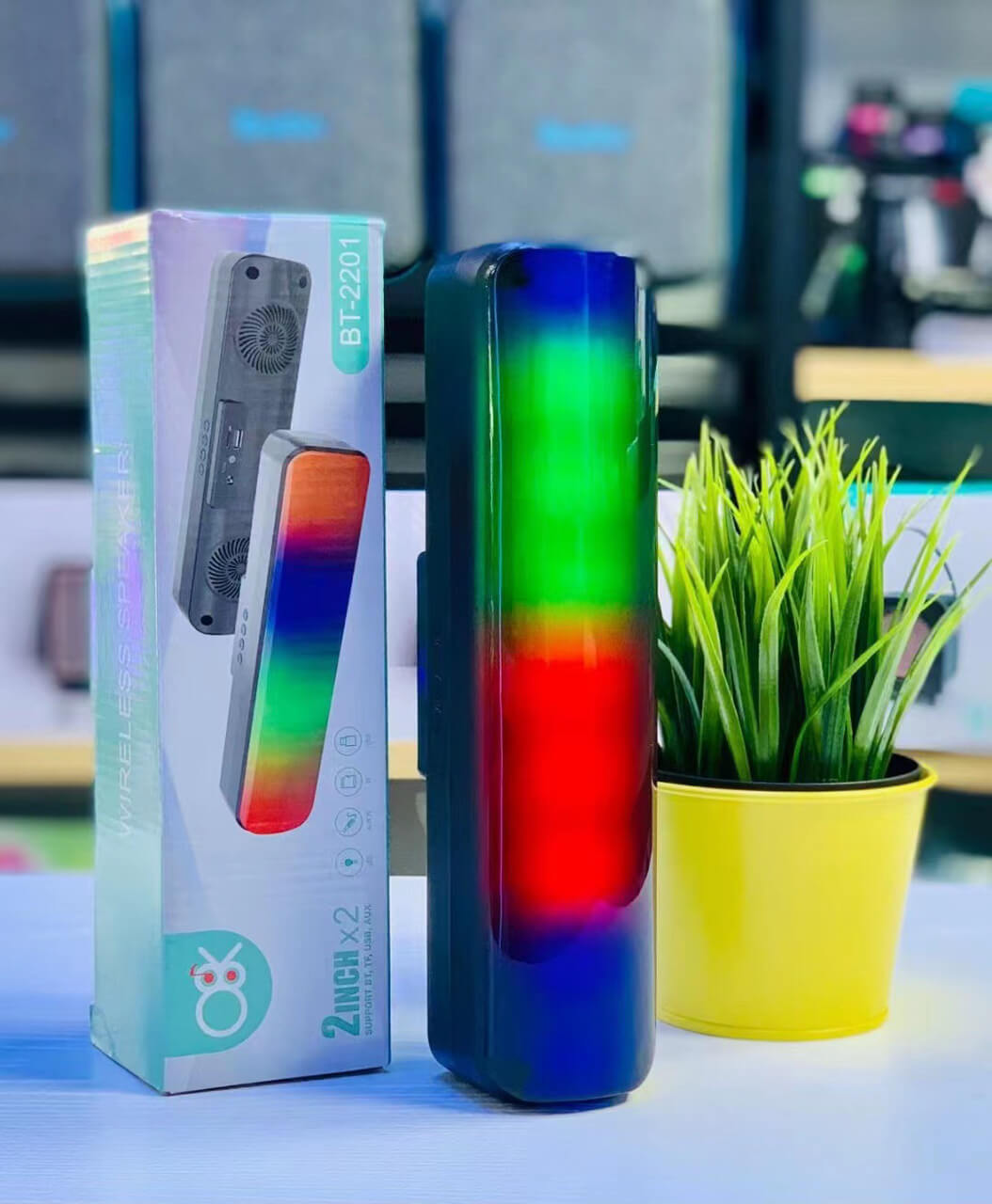 Parlante Bluetooth Luces Rectangular